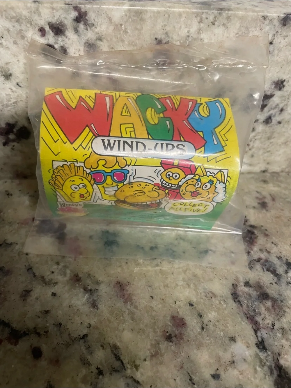 vintage 1991 Wendy's Wacky Wind-Ups kid meal toy Frosty on wheels collect sealed